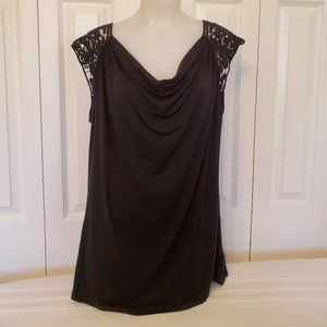 Jessica Black T-Shirt with Lace Detail on Back and Shoulders